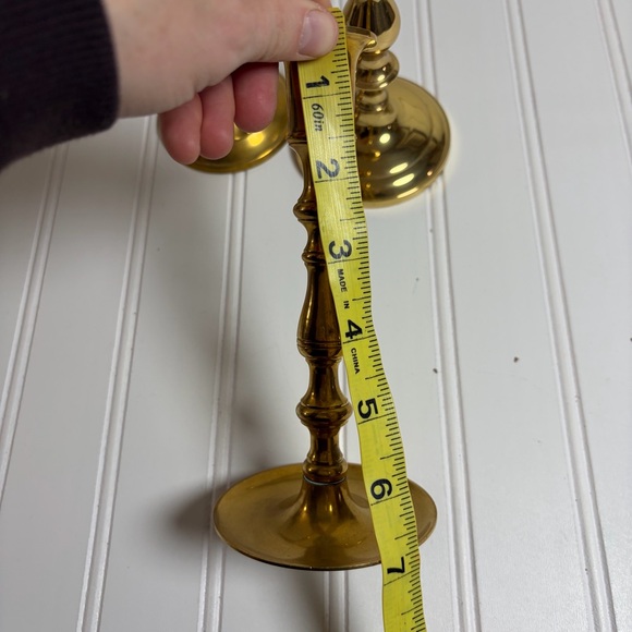 Vintage Brass Candlestick Holders Set of 3 - Picture 5 of 7